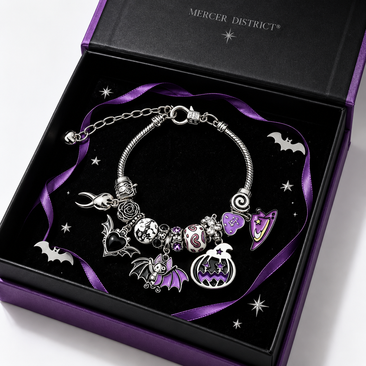 Mercer District — Silver Spells Charm Bracelet